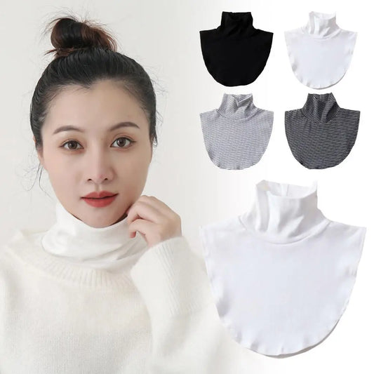 Versatile Winter Modal High Neck Fake Collar Solid Detachable Fashion Color Warm Collar Jersey Turtleneck Elastic Practical New Peaceful Pleasures Health and Wellness