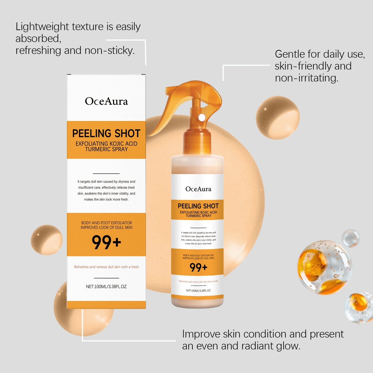 Turmeric Body Exfoliating Spray 100ml – Brighten & Moisturize