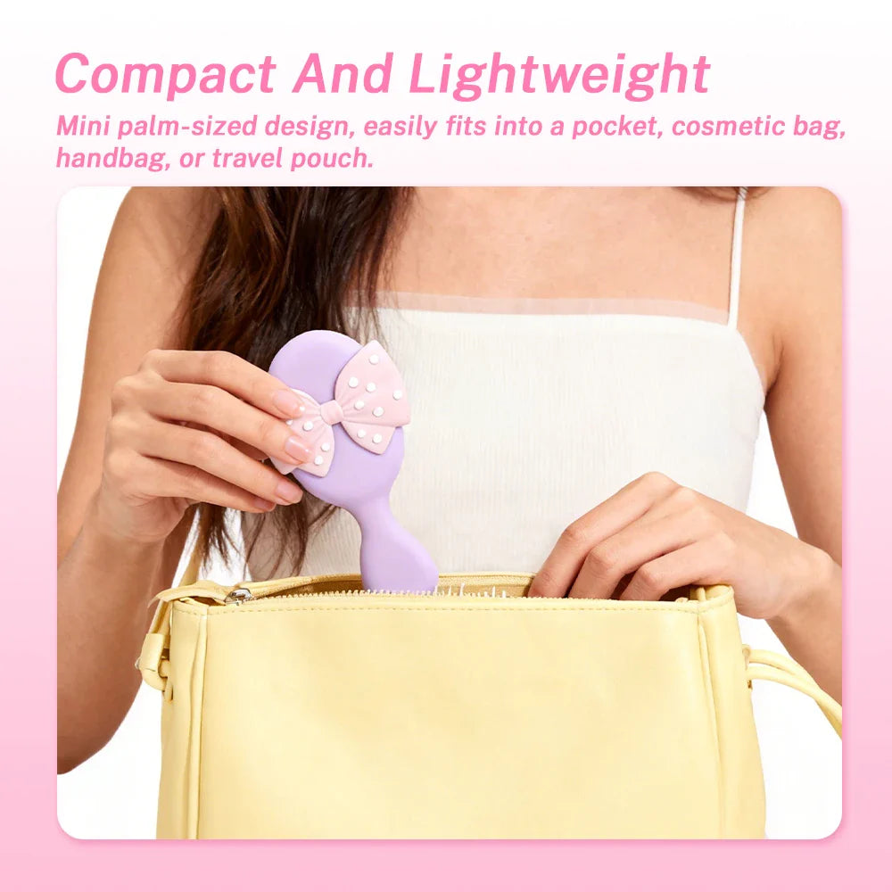 Mini Polka Dot Bow Air Cushion Hair Brush – Detangling Comb