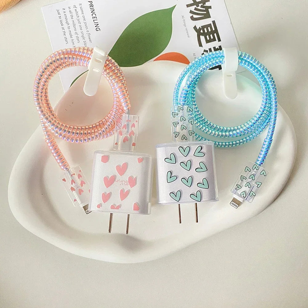 Cute iPhone 20W Charger Cover & USB Cable Winder Protector