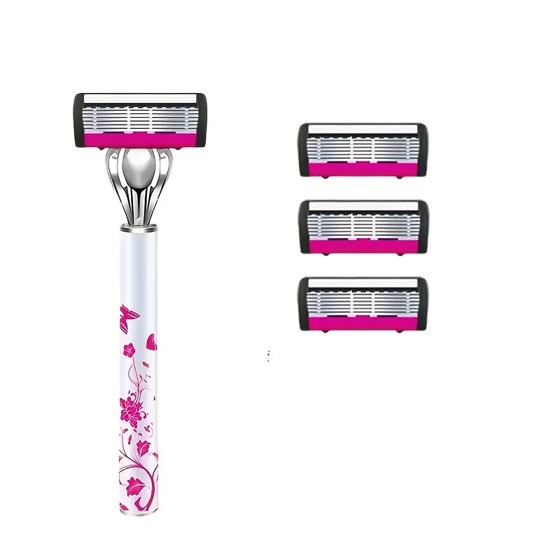 Men's 6-Blade Reusable Razor with Replaceable Head