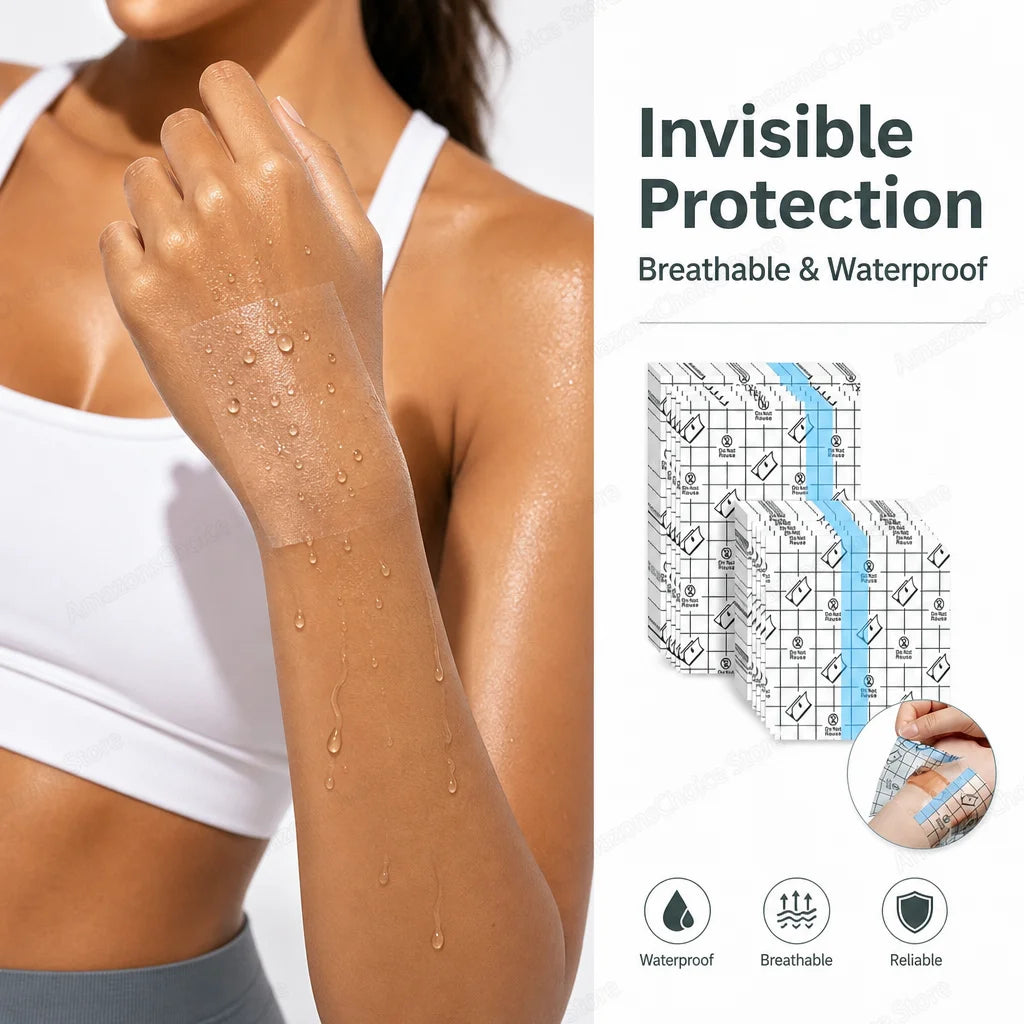 PU Waterproof Bandages Disposable Transparent Stretchable Adhesive Bandages Waterproof Protect Your Tattoos And Showers Peaceful Pleasures Health and Wellness