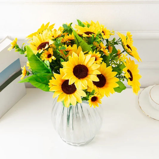 Artificial Silk Sunflower Bouquet | Wedding & Home Decor Artificial Flower Bouquet Peaceful Pleasures Health and Wellness
