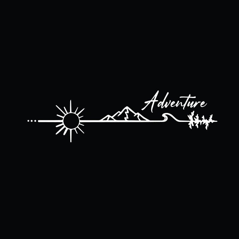 Adventure Mountain Vinyl Car Sticker | Waterproof Camping Decal
