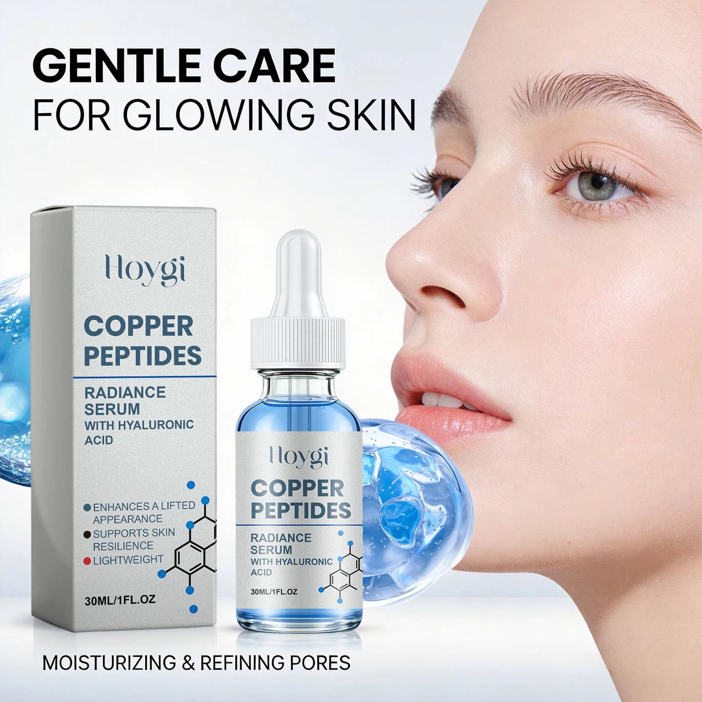 Copper Peptide Essence for Sensitive Dry Skin Moisturizing Brightening Firming Lifting Face Barrier Repair Renewing Face Serum Peaceful Pleasures Health and Wellness