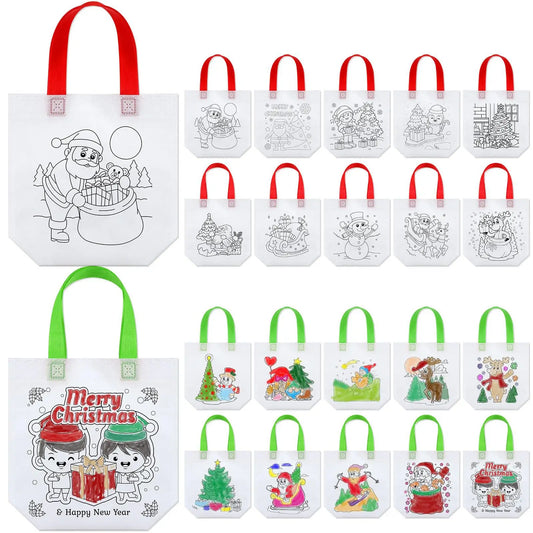 5-Pack DIY Coloring Party Favor Bags | Kids Christmas & Birthday Party Favor Bags Peaceful Pleasures Health and Wellness Christmas 5pcs