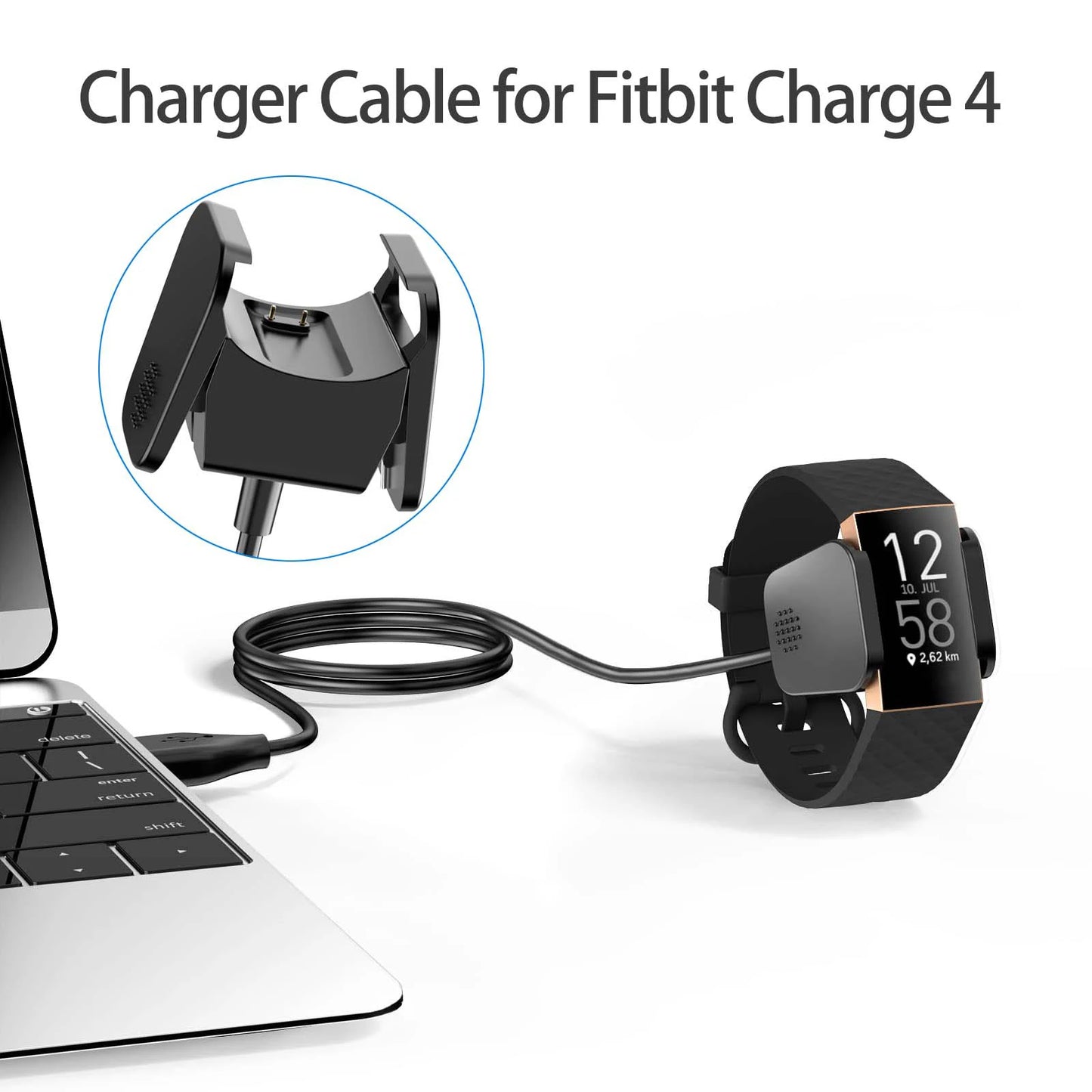 USB Charger Cable for Fitbit Charge 4 – Dock Adapter Replacement Peaceful Pleasures Health and Wellness