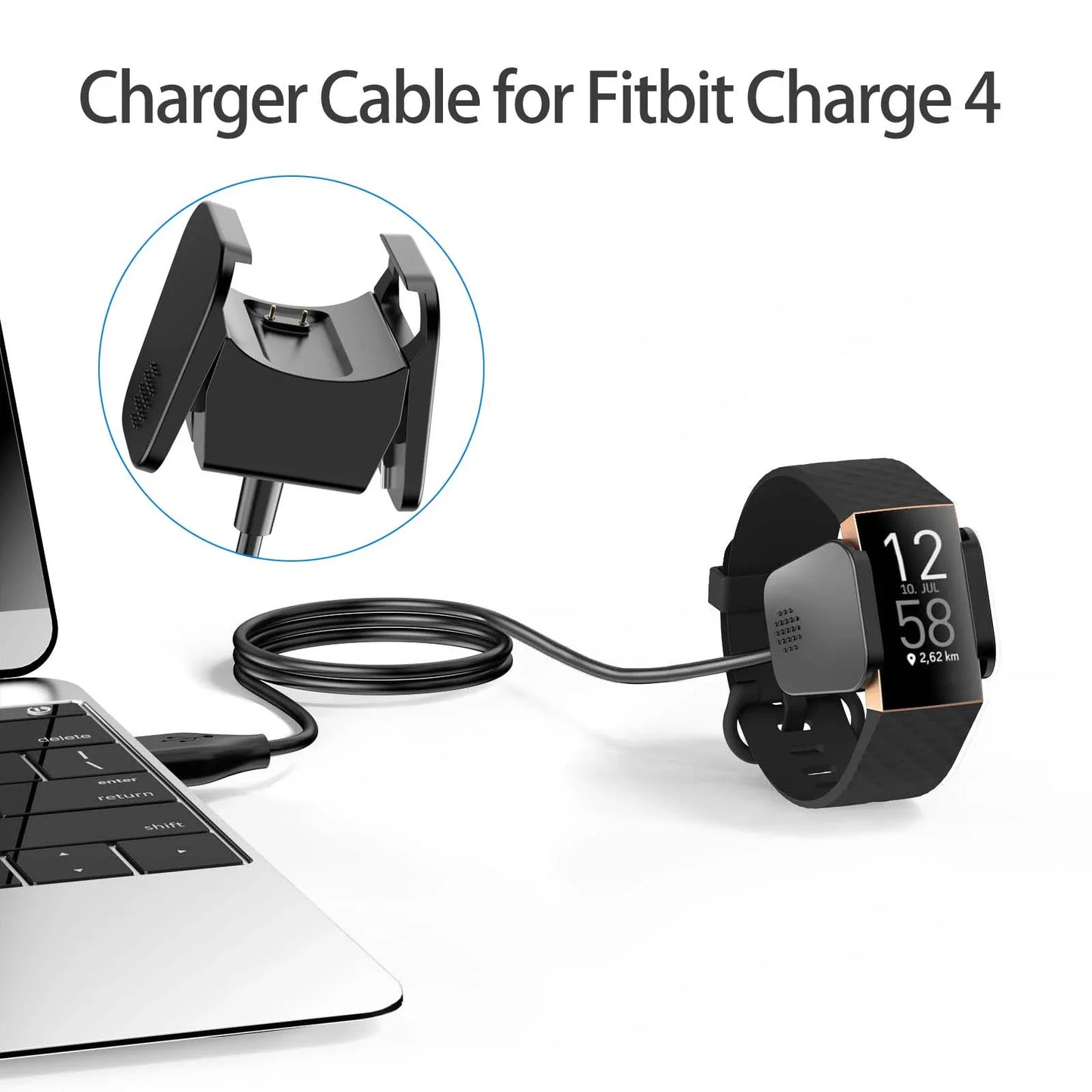 USB Charger Cable for Fitbit Charge 4 – Dock Adapter