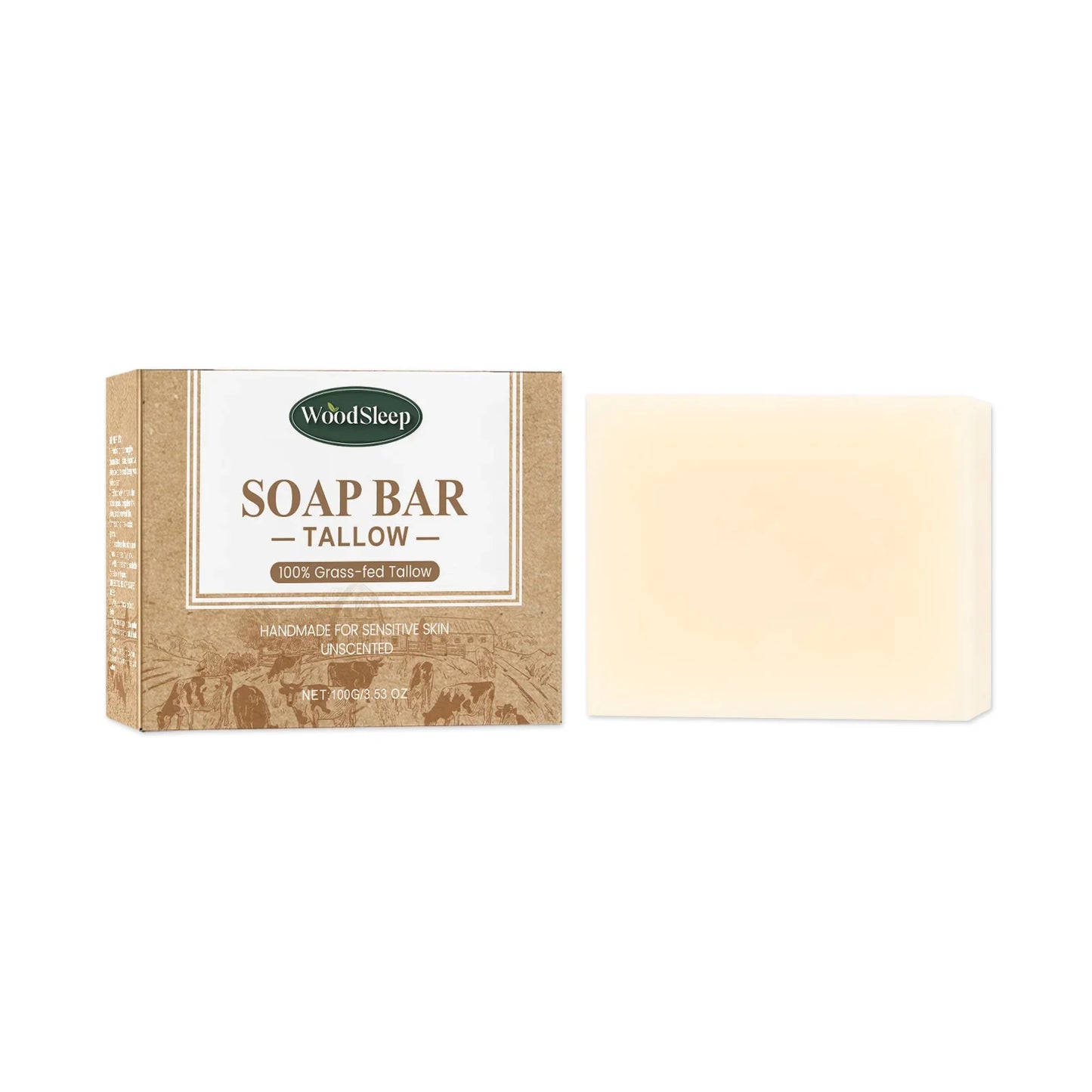 WOODSLEEP Brightening Tallow Soap Bar – Natural Body & Face Clean