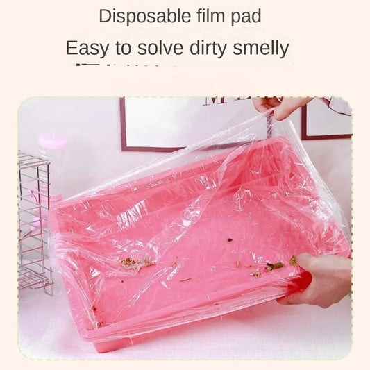 10-Pack Disposable Pet Cage Tray Covers | Elastic Transparent Fit Cage Tray Liner Peaceful Pleasures Health and Wellness