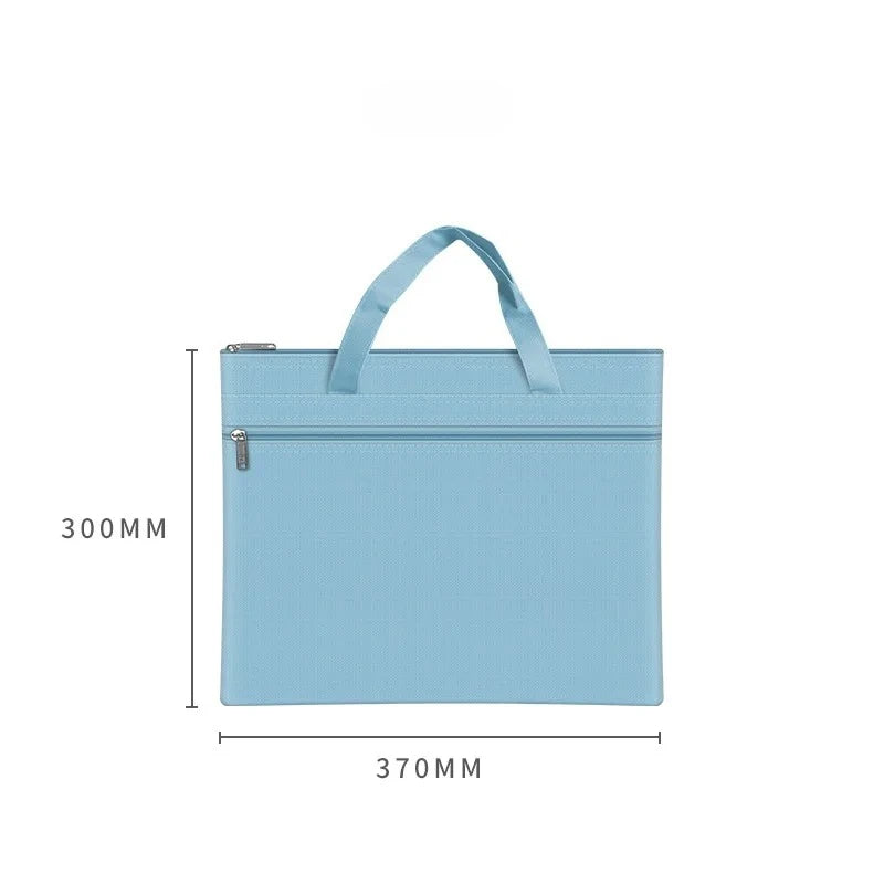 A4 Waterproof Zipper Pouch | Double Pocket Document Bag Document Zipper Pouch Peaceful Pleasures Health and Wellness Blue