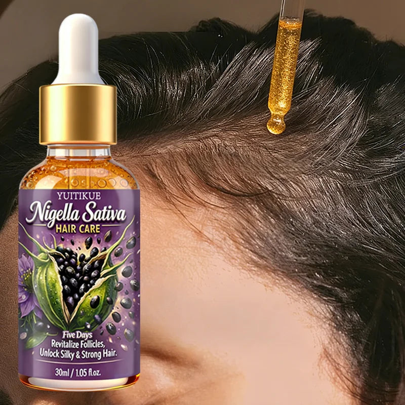YUITIKUE Nigella Sativa Hair Care Oil | 5 Days Formula To Revitalize Follicles | For Silky, Strong & Healthy Hair 30ml Peaceful Pleasures Health and Wellness