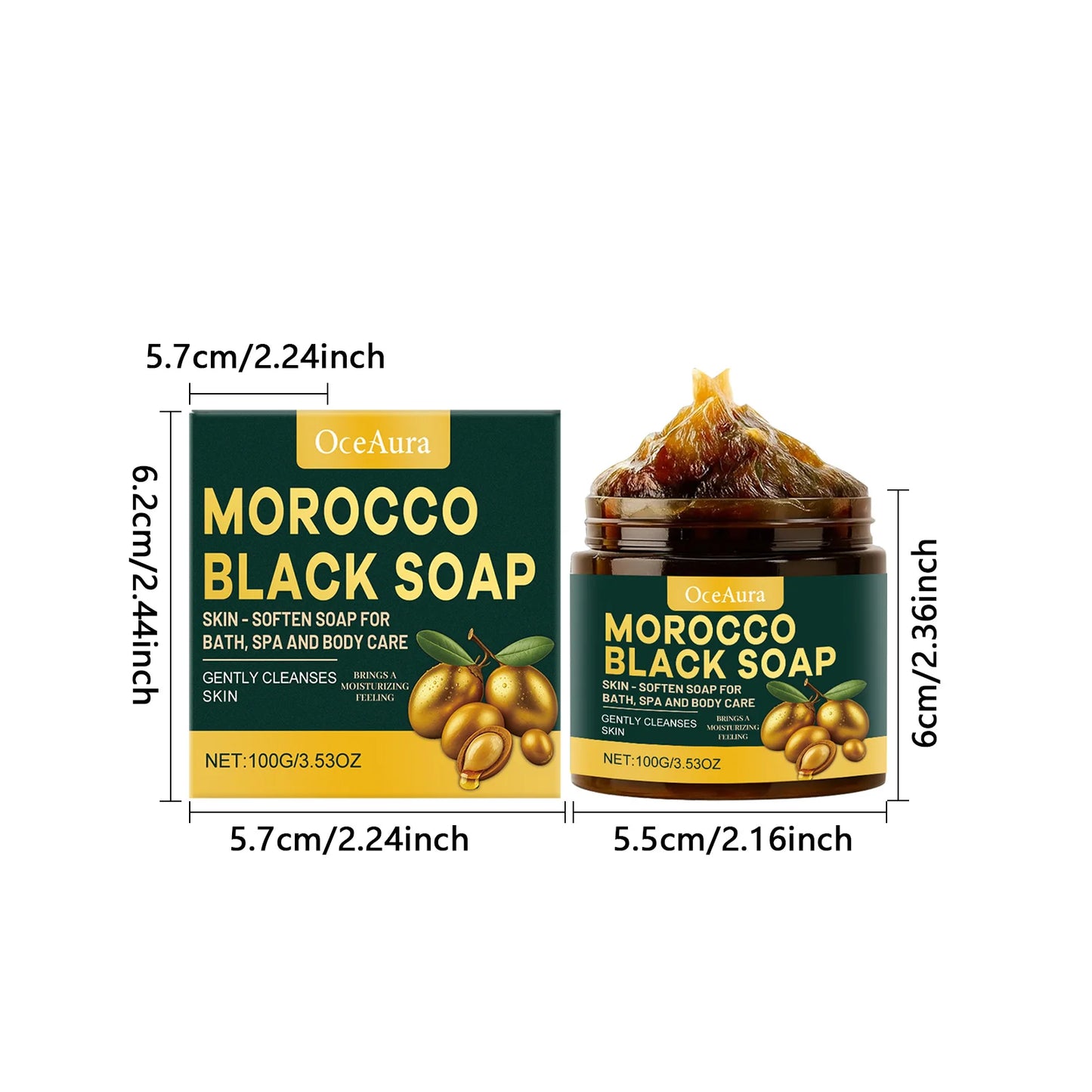 Oceaura Black Bathing Soap – Moisturizing Pore-Cleansing Bar