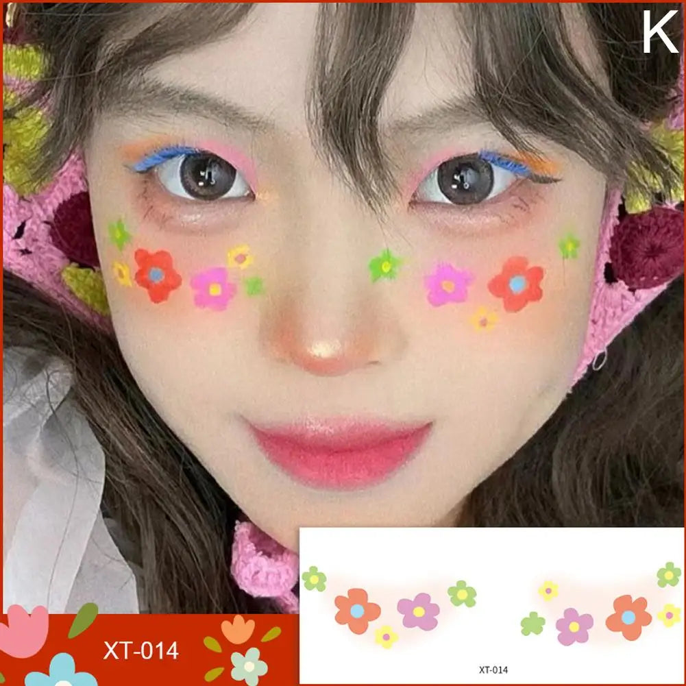 Love Heart Face Temporary Tattoos – Waterproof Stickers