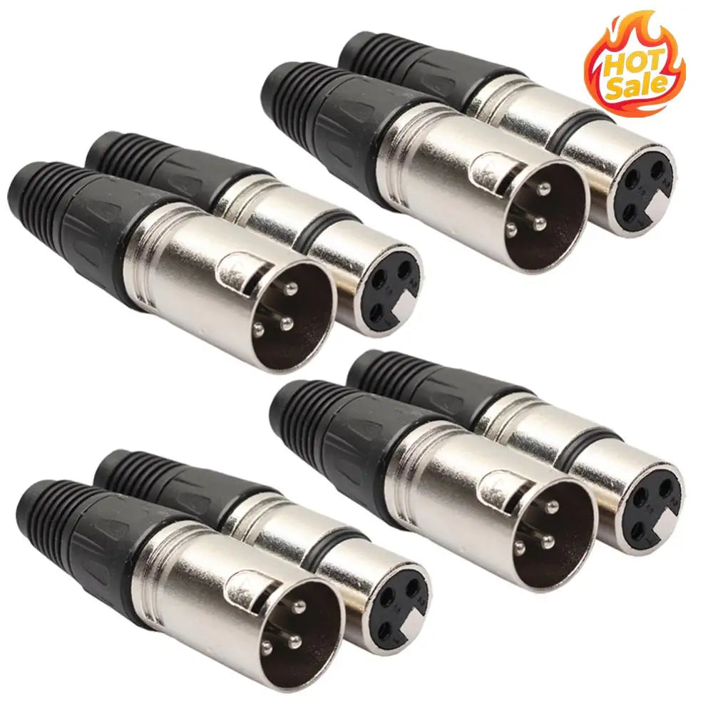 8-Pack 3-Pin XLR Male & Female Panel Mount Connectors – DIY Audio