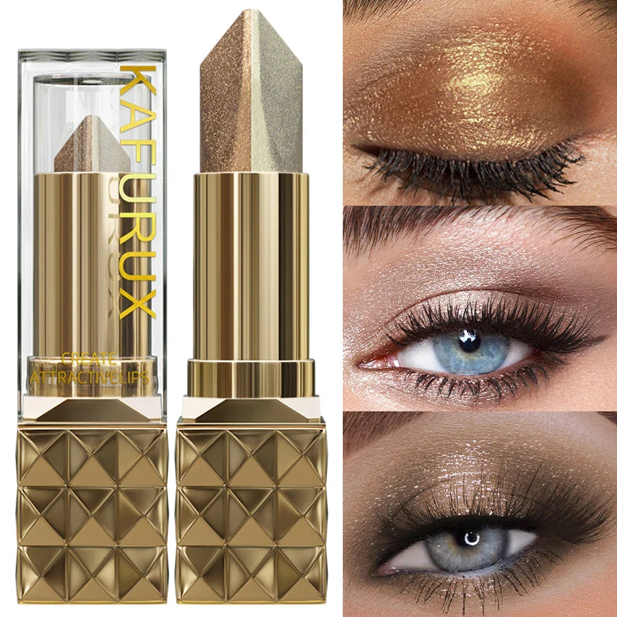 KAFURUX Waterproof Dual-Tone Eyeshadow Stick – Shimmer Brown