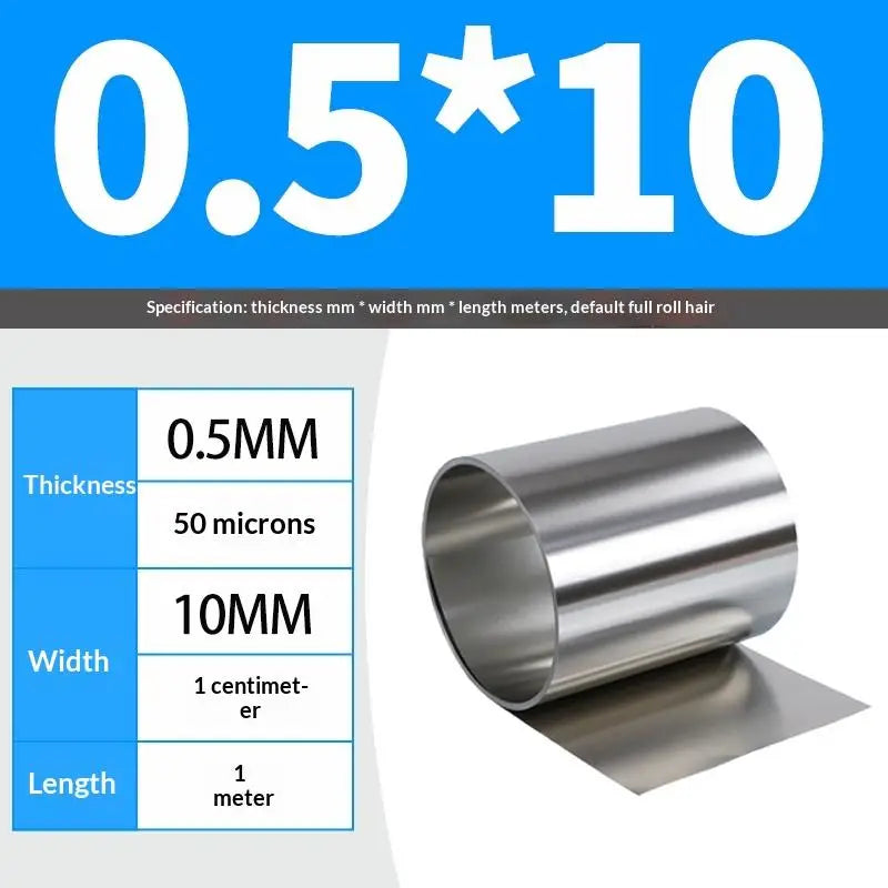 304 Stainless Steel Strip Sheet Foil 1M | 0.03–0.5mm Thick