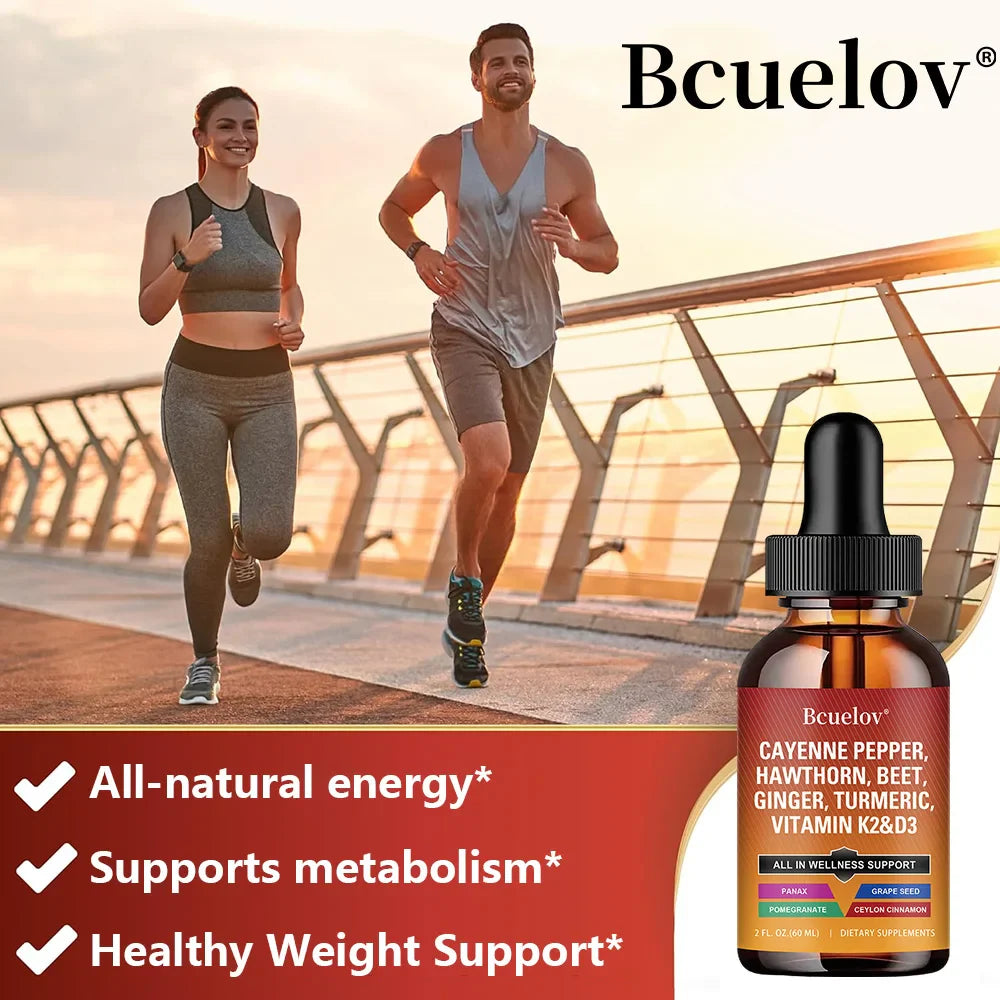 Cayenne Pepper Liquid Drops – D3 K2, Turmeric & Ginseng Blend