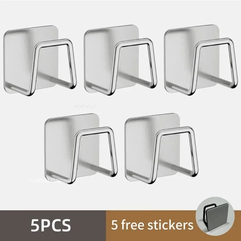 1pc-6pcs Stainless Steel Sink Sponge Rack For Sponge Steel Wire Ball Draining Paste The Inner Wall Of The Sink Kitchen Supplies Peaceful Pleasures Health and Wellness 5PCS-sliver