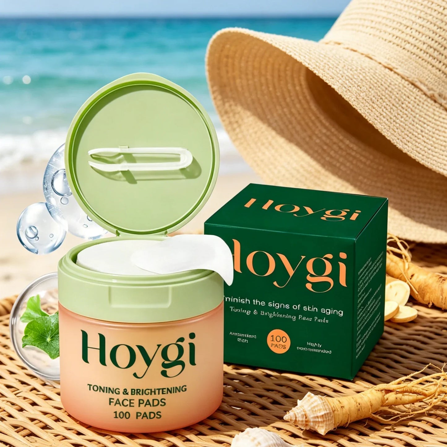 Hoygi Brightening Face Toner Pads 100ct – Hydrate & Even Skin