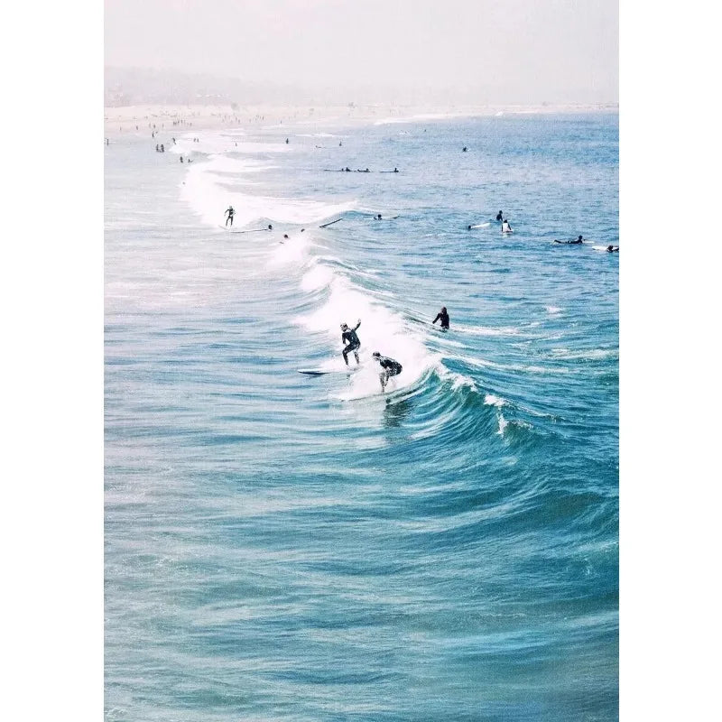 Summer Sunshine Beach Surf Palm Trees Sea View Poster Canvas Paintings Wall Art Pictures Home Decor Peaceful Pleasures Health and Wellness