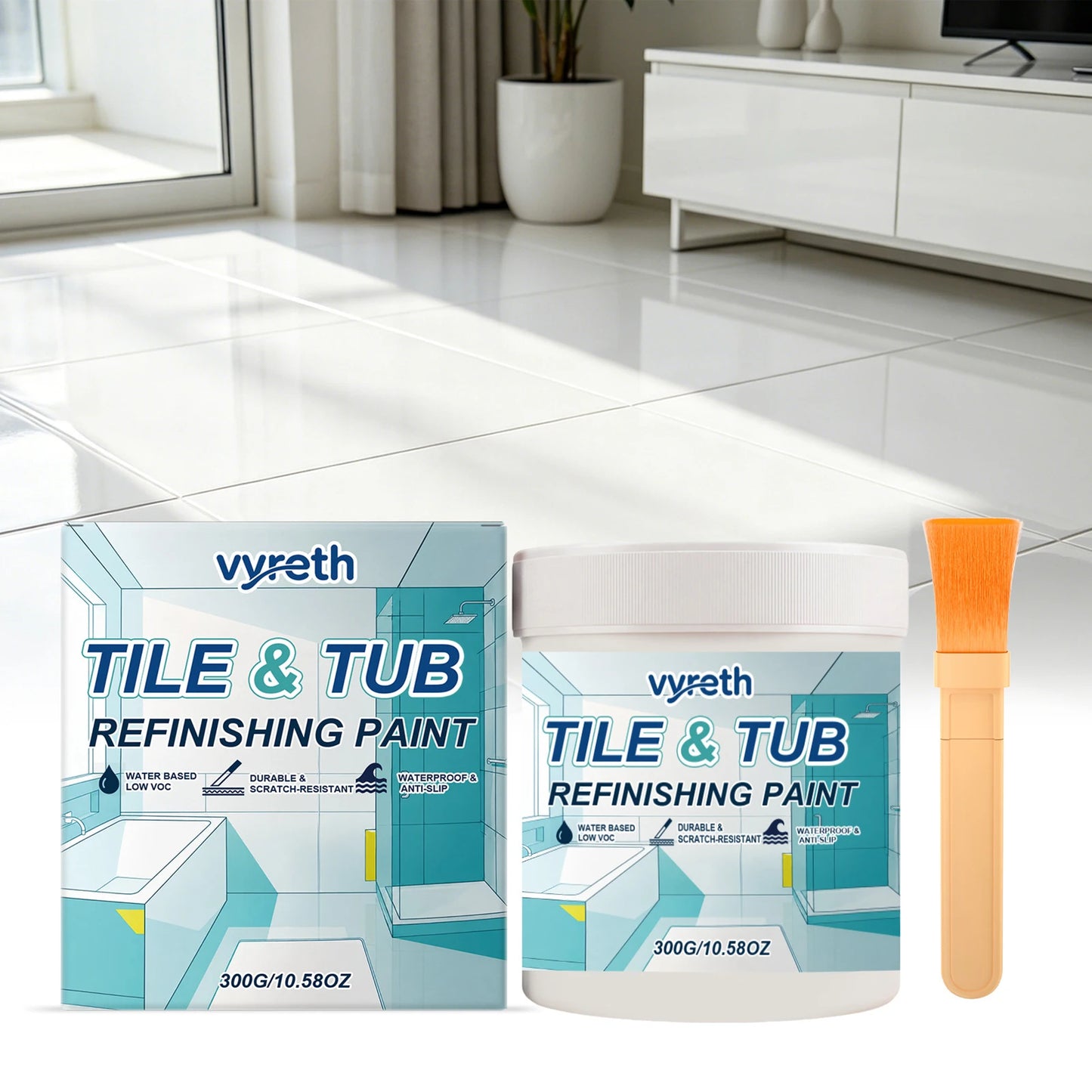 Tile & Bathtub Refinishing Paint Kit – Waterproof DIY Coating