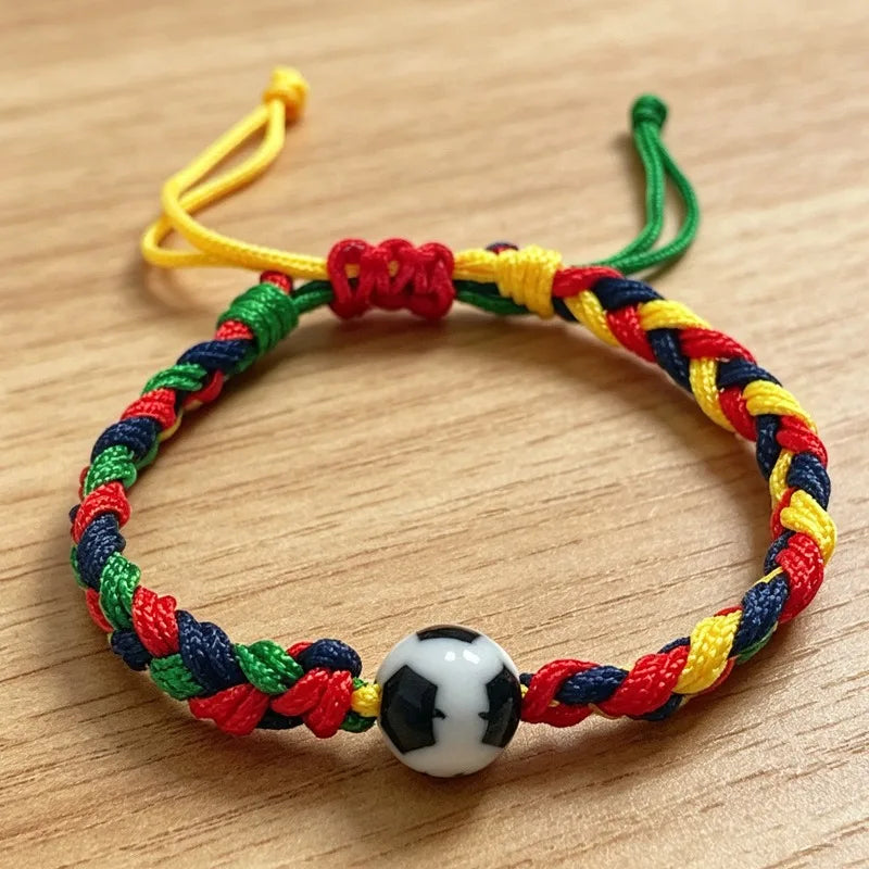 Colorful Woven Football Bracelet | Sports Fan Souvenir 1–8 Pcs