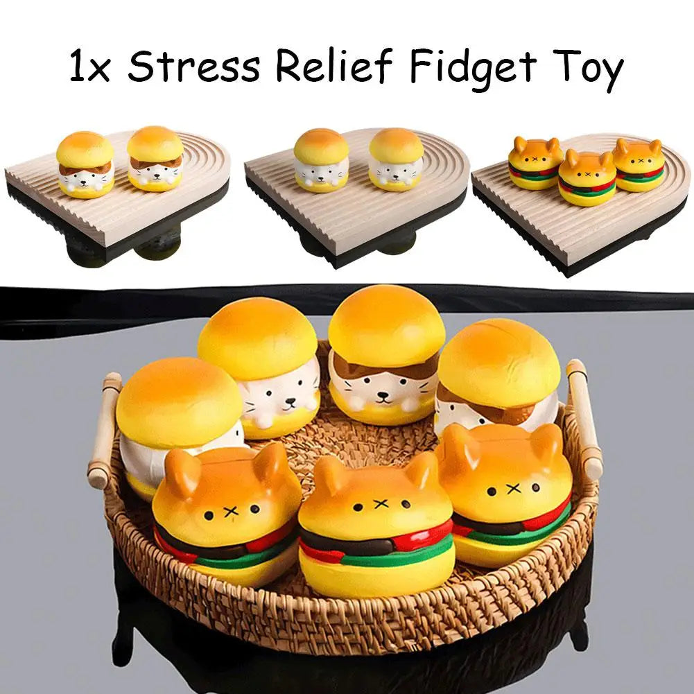 Simulation Bread Toast Squishy Toys, Cute Slow Rising PU Food Play Squeeze Toys, Stress Relief Fidget Toys for Kids Adults Peaceful Pleasures Health and Wellness