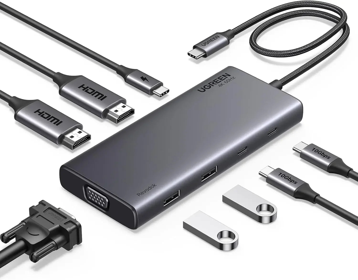 8-in-1 USB-C Docking Station with Dual HDMI, VGA, USB Ports, 100W PD for MacBook, Dell, HP Peaceful Pleasures Health and Wellness United States