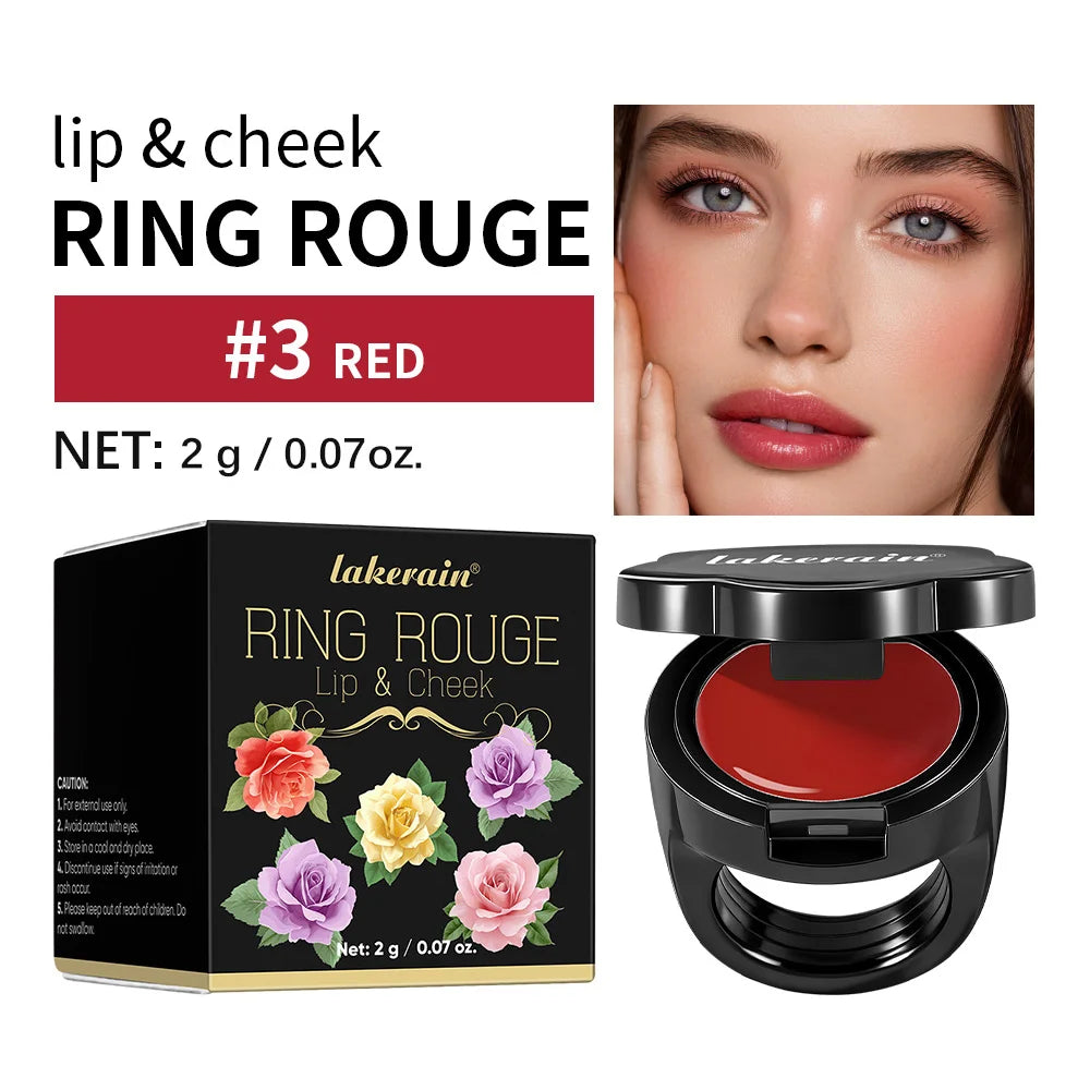 Ring- Lipstick For Lip Cheek Style Beauty Jewelry Makeup Long Lasting Moisturize Nourish 2026 Fashion Cosmetic Accessories Peaceful Pleasures Health and Wellness 3Red