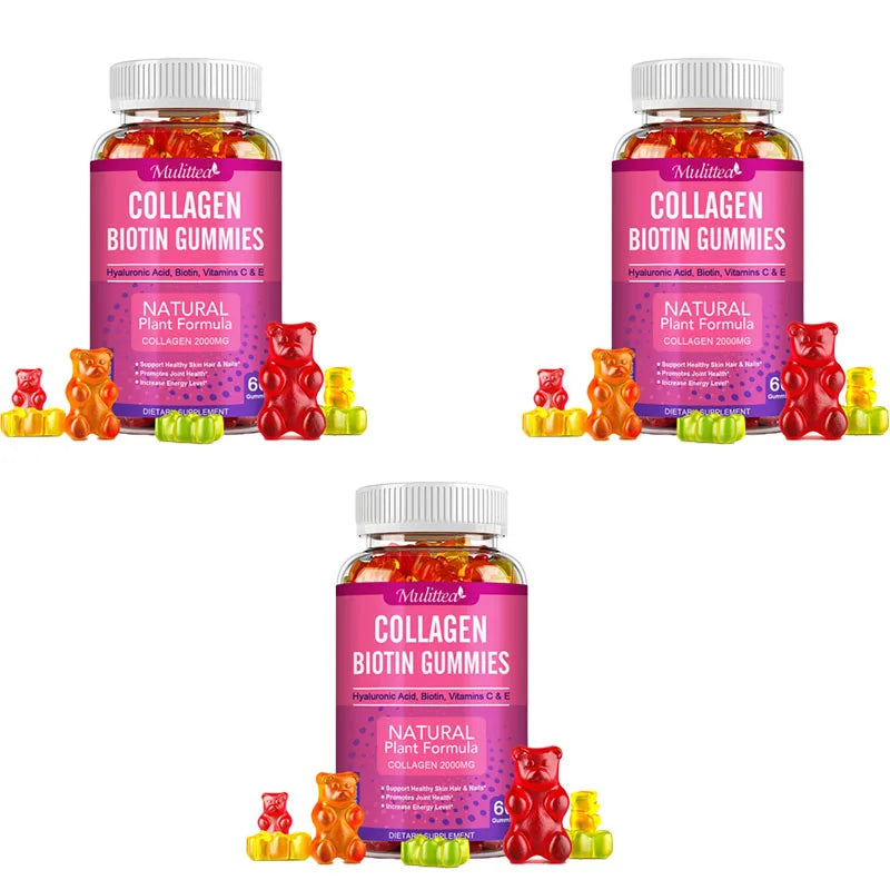 Collagen Gummies with Biotin, Vitamin C & E – Hair, Skin, Nails & Joints | 60 Count Peaceful Pleasures Health and Wellness