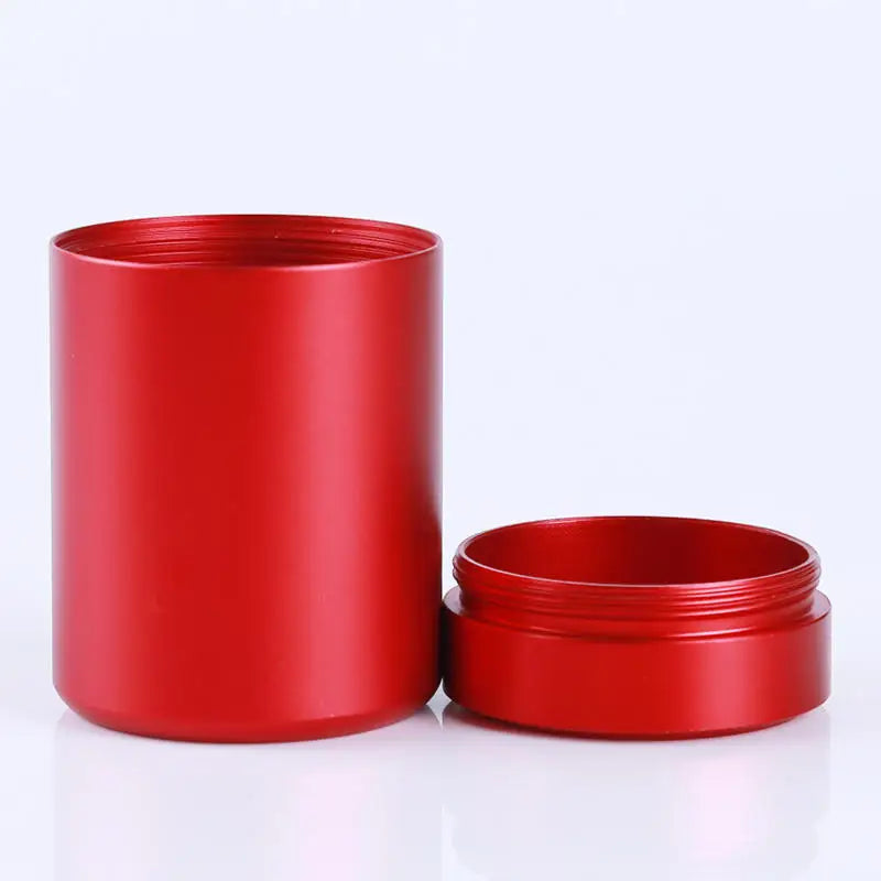 Mini Metal Box Tea Can Small Travel Portable Container Jar Sugar Coffee Caddy Organizer Household Storage Supplies Peaceful Pleasures Health and Wellness Red