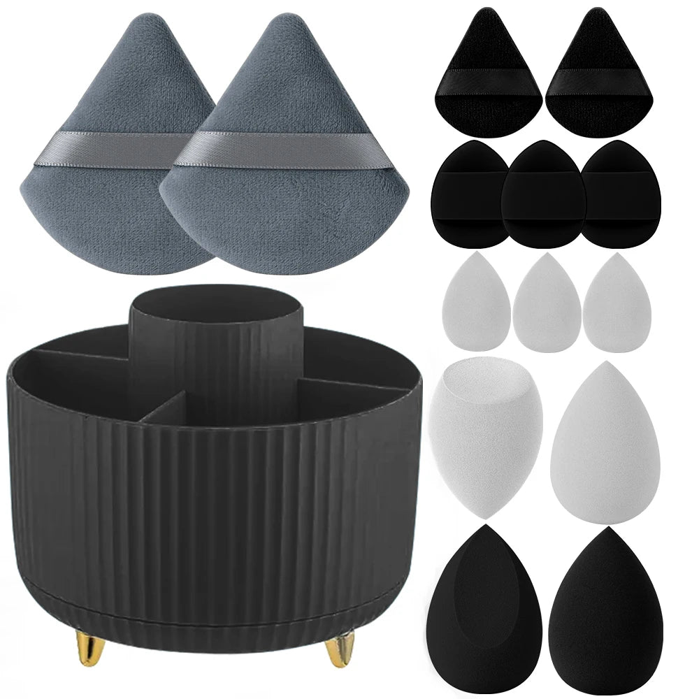 360° Rotating Makeup Organizer | 5-Slot Cosmetic Brush Holder