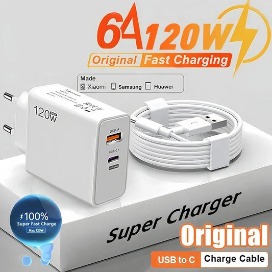 120W USB-C PD Fast Charger | iPhone Samsung Xiaomi Huawei USB-C Wall Charger Peaceful Pleasures Health and Wellness
