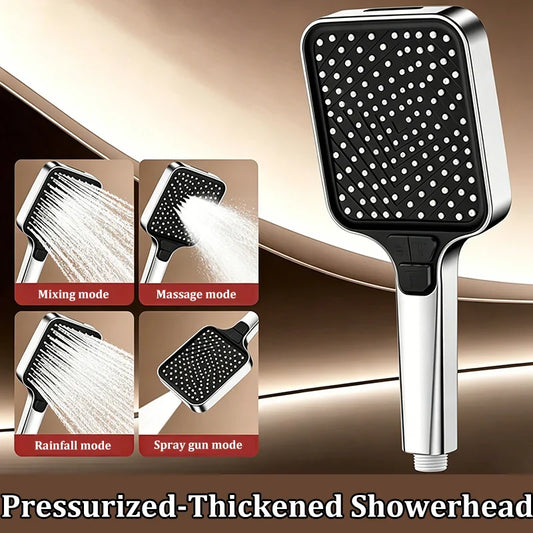 4-Mode Square Handheld Showerhead – High Pressure & Rainfall Handheld Showerhead Oasis Select