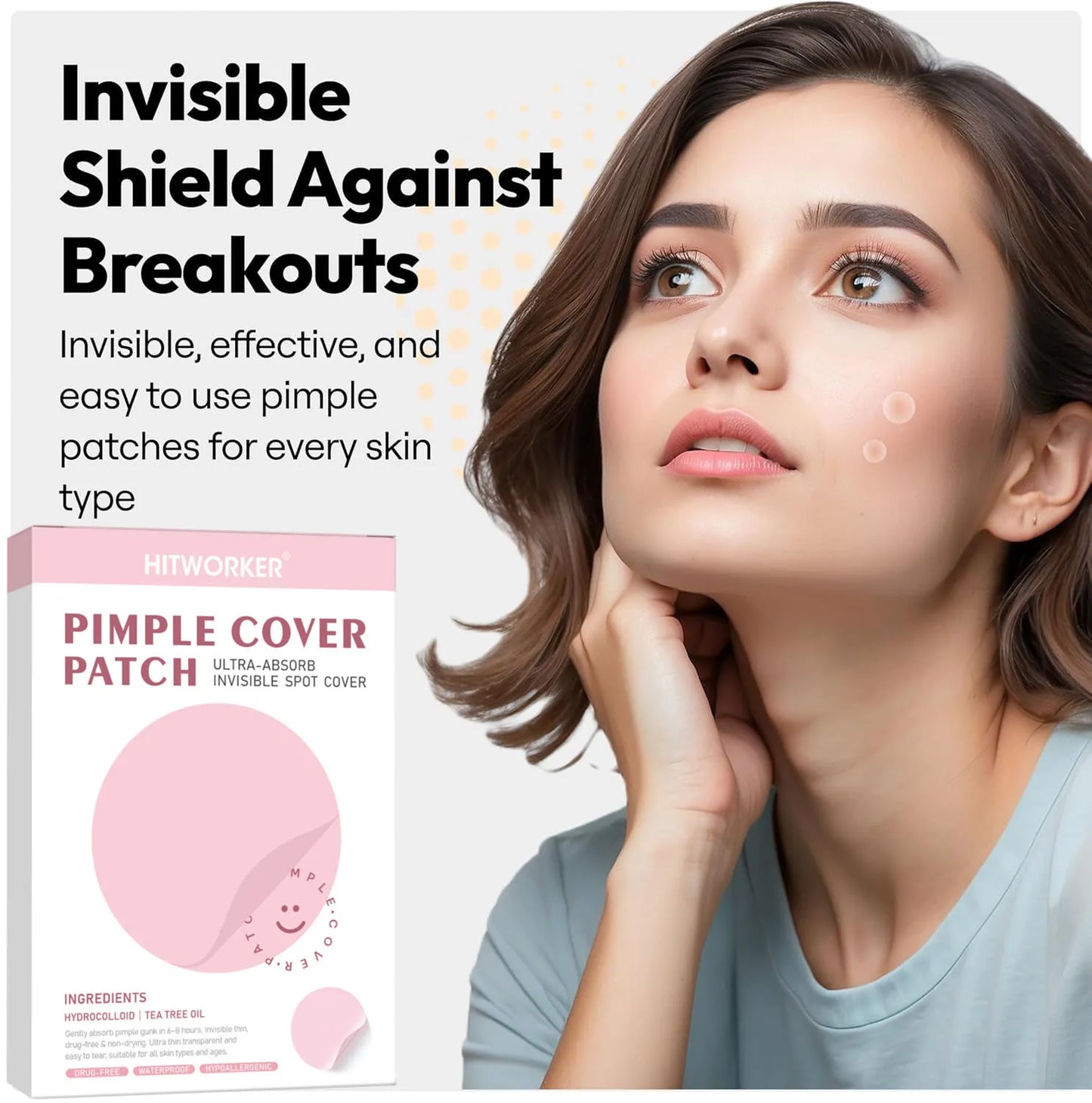 Hydrocolloid Acne Patches Alcohol-Free Pimple Cover Dots