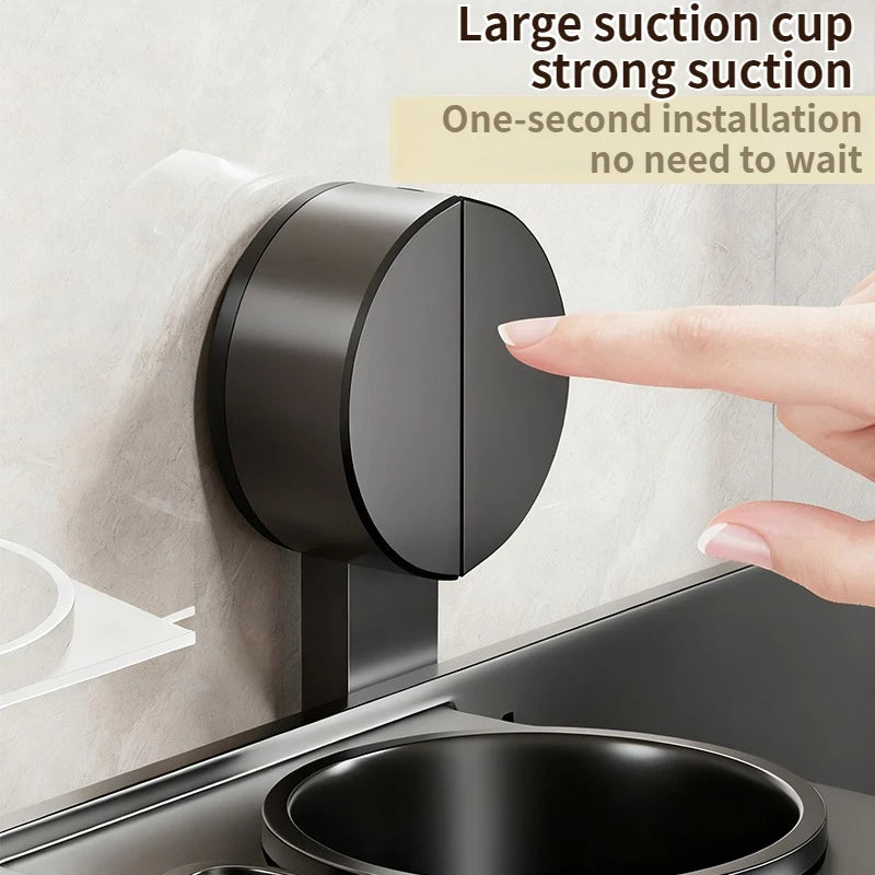Wall-Mounted Suction Cup Toilet Brush & Holder – No Drill Toilet Brush Holder Peaceful Pleasures Health and Wellness