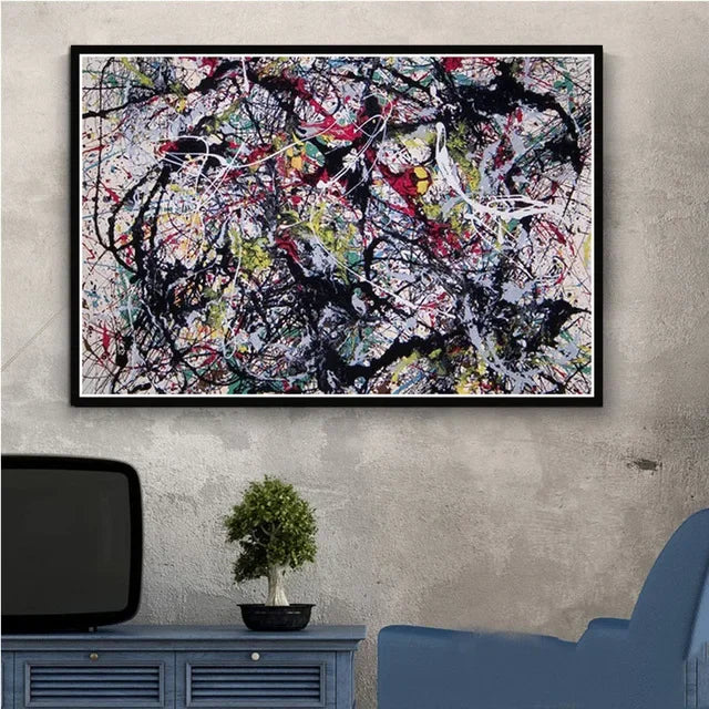 Jackson Pollock Abstract Canvas Wall Art Print | Home Decor Canvas Wall Art Peaceful Pleasures Health and Wellness 8 50x70cm Unframed