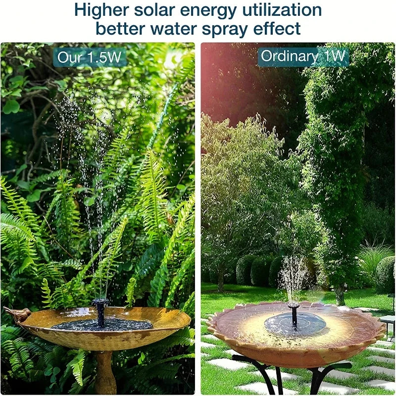 1W/1.4W/2.5W solar fountain with 6 nozzles suitable for gardens bird baths ponds swimming pools outdoor Peaceful Pleasures Health and Wellness