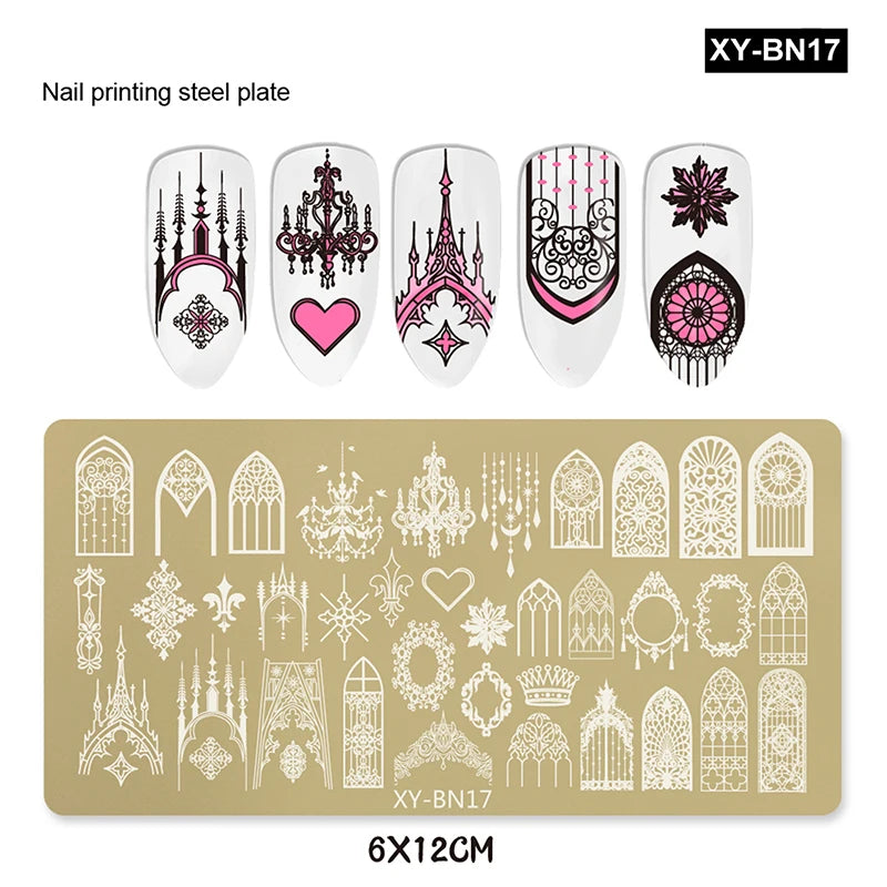 Nail Stamping Plates 12x6cm – Butterfly Flower Bowknot Designs