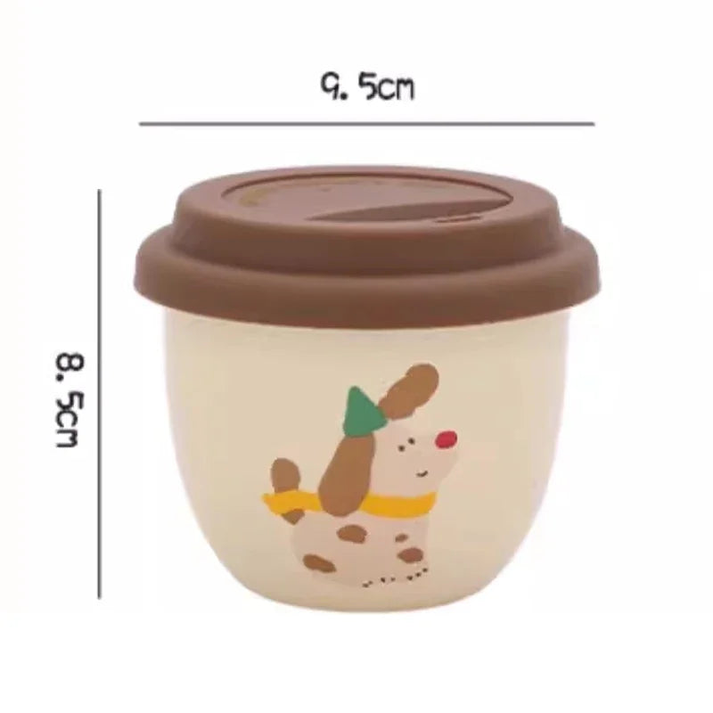 Practical Cute Cartoon Sausage Puppy Cups Exquisite Coffee Cups with Lid One Piece Cups Internet Famous Ceramic Cups Casual Cups Peaceful Pleasures Health and Wellness