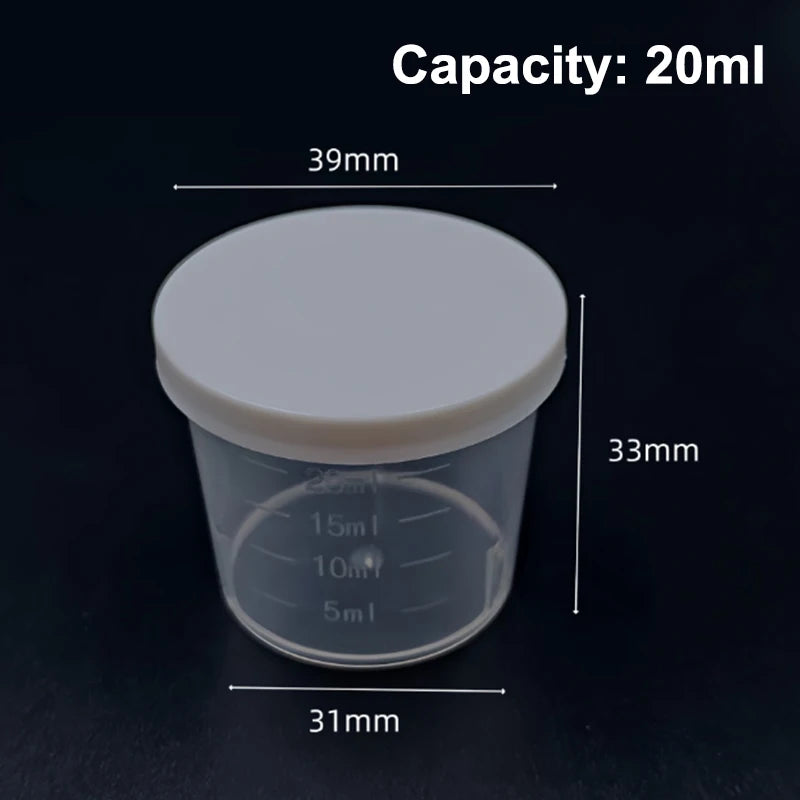 10Pcs 20ml;30ml;50ml,100ml Clear Liquid Pill Measuring Cups With Lids Travel Pill Organizer Cup Container For Liquid Medicine Peaceful Pleasures Health and Wellness 20ml
