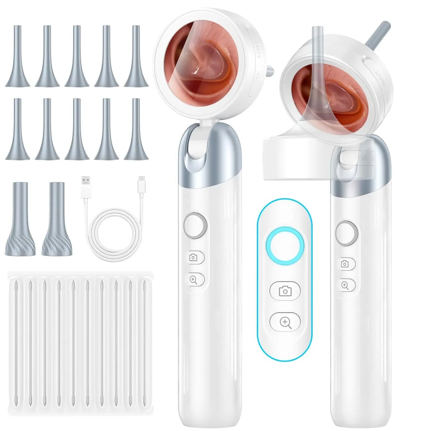 1.38'' Ear Camera Wit IPS Display and 1080P Camera Ear Check Portable Inspector for Ear Mouth Pet With 12tips Replaceable Tools Peaceful Pleasures Health and Wellness