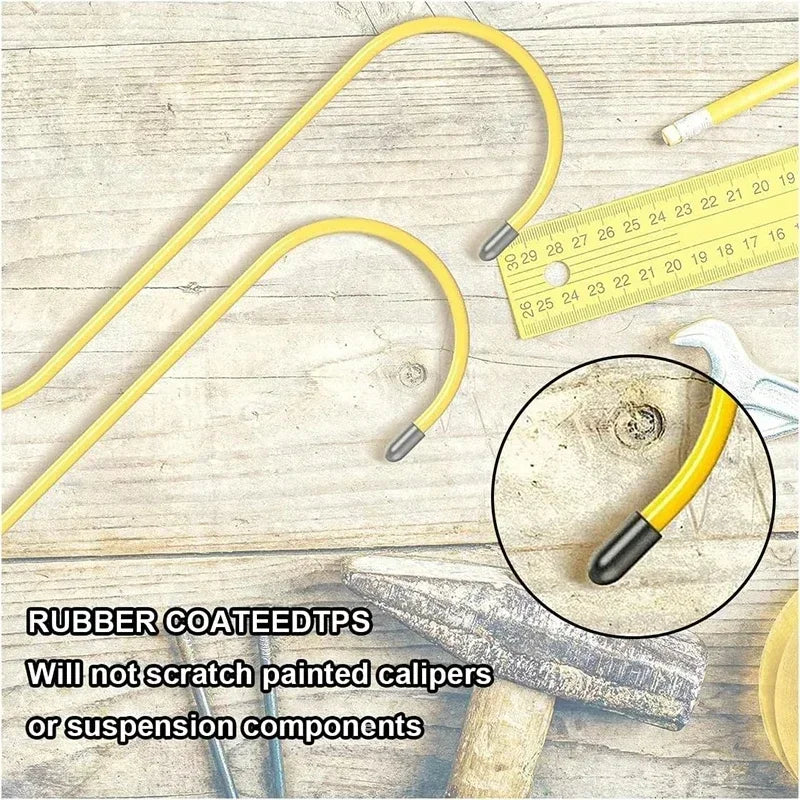 Car Brake Caliper Hooks Auto Brake Caliper Hangers Hooks with Rubber Tips Universal Tools for Brake Bearing Axle Suspension Work Peaceful Pleasures Health and Wellness