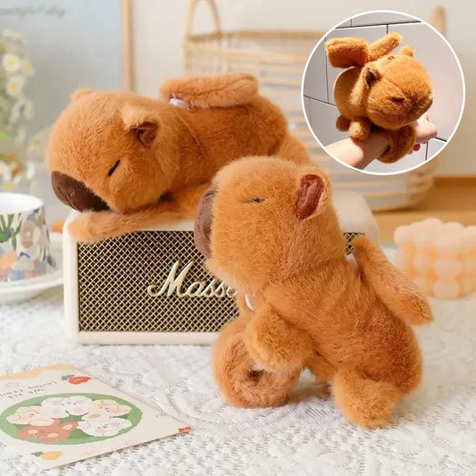 Capybara Plush Snap Ring Wristband | Fun Kids Slap Bracelet Gift Plush Snap Wristband Peaceful Pleasures Health and Wellness