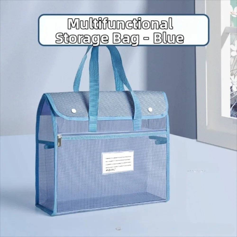 A4 Mesh Tote Bag | Zip File & Paper Storage Bag for Students