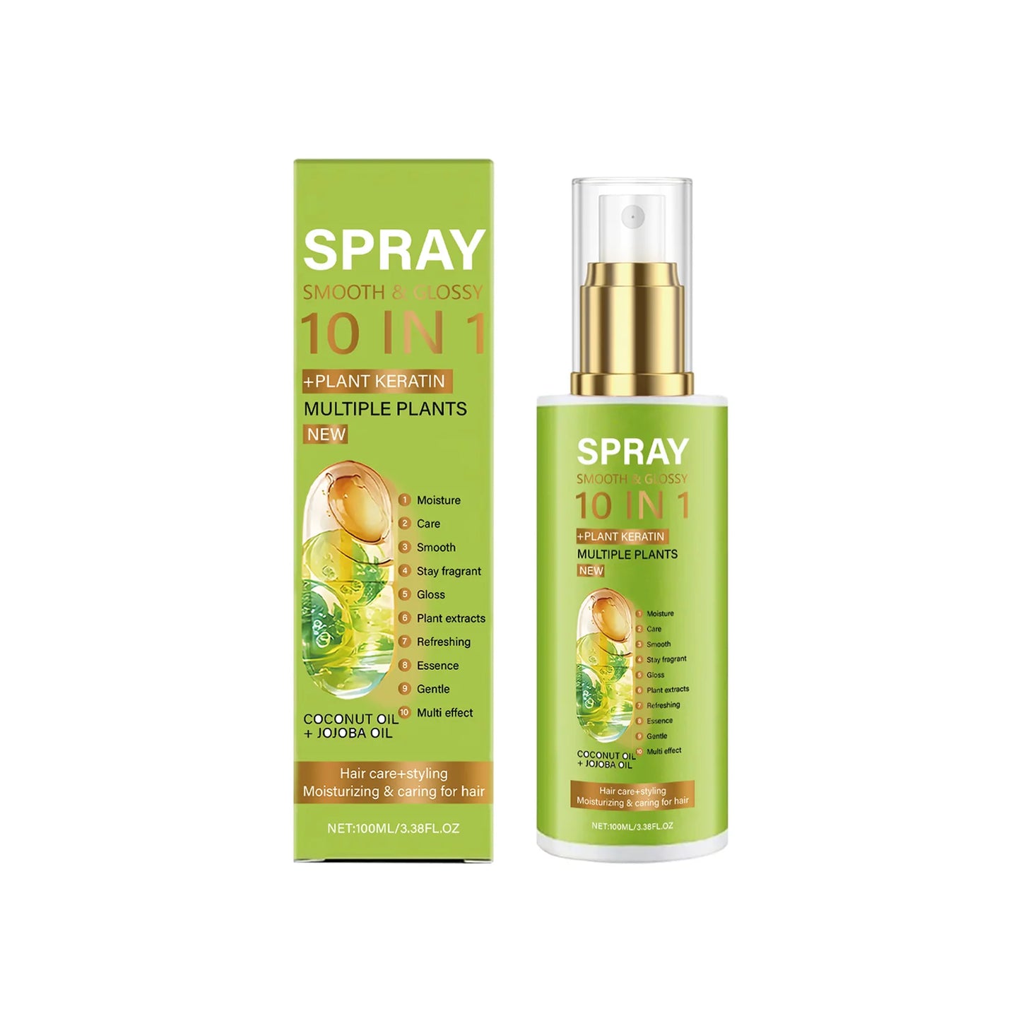Plant Keratin Hair Care Spray Deep Moisturizing Improve Damaged Hair Quality Relieve Dryness Gloss Nourishing Hair Essence Spray Peaceful Pleasures Health and Wellness 100ml