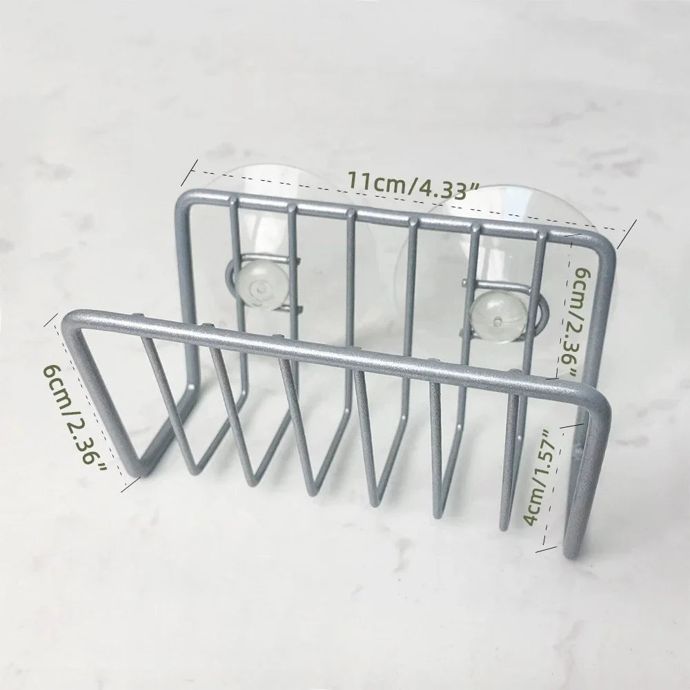 Sink Sponge Holder Rack – Wall Mount Steel Kitchen Organizer