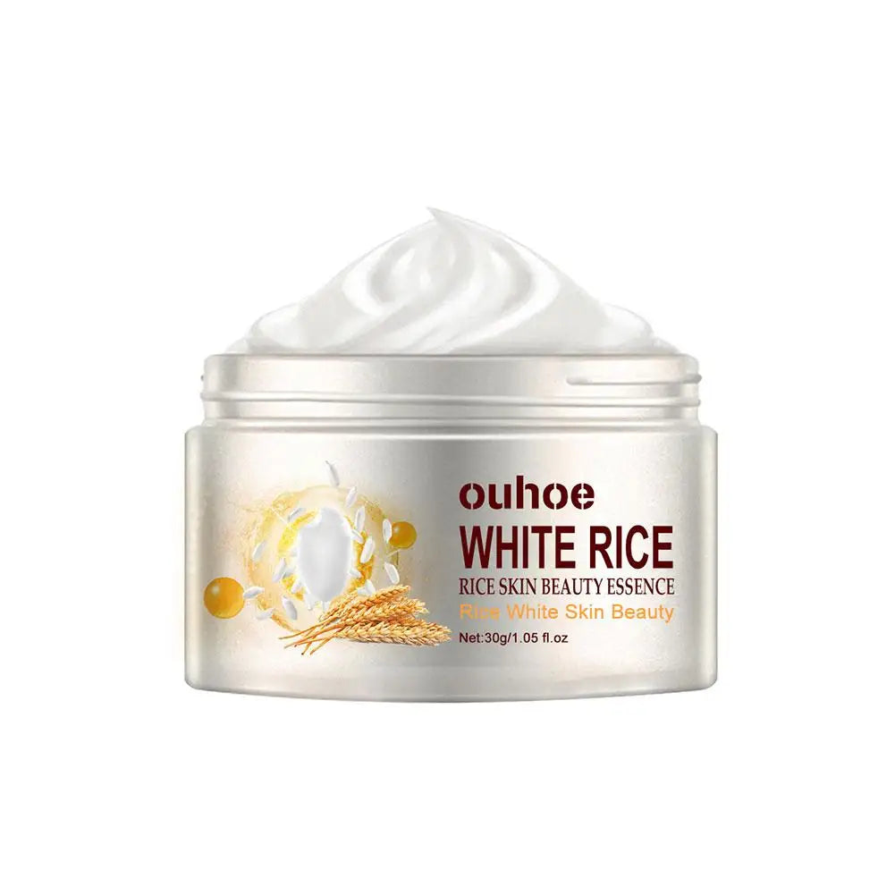 White Rice Essence Brightening Face Cream 30g – Lightweight Moisturizer for All Skin Types Peaceful Pleasures Health and Wellness 30g X3