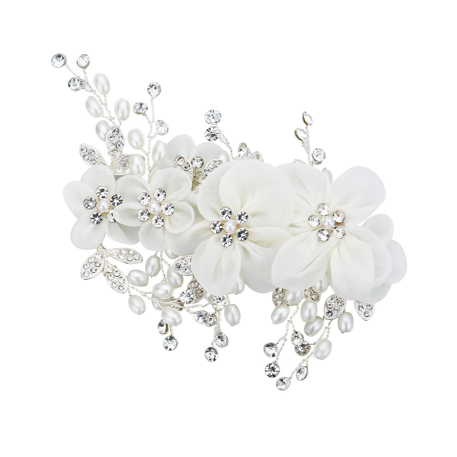 Flower Hairpin Hair Clip Decorative White Bloomy Flower Rhinstones Headpiece for Women Girls Hair Accessories Peaceful Pleasures Health and Wellness A